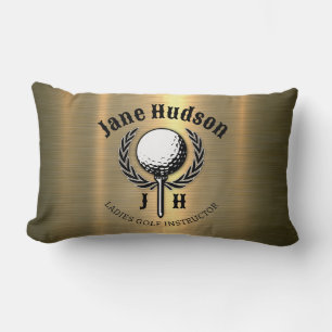 Elegant Ladies Golf Monogram Design Lumbar Cushion