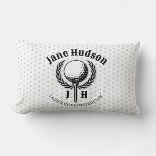 Elegant Ladies Golf Monogram Design Lumbar Cushion