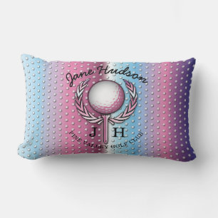 Elegant Ladies Monogram Golf Design Lumbar Cushion