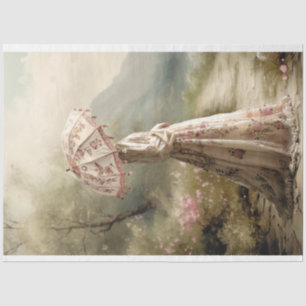 Elegant Lady & a Parasol Portrait Art Tissue Paper