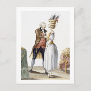 Elegant Lady at a Fitting with her Tailor, plate f Postcard