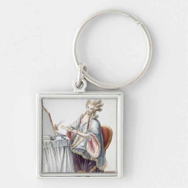 Elegant Lady at her Dressing Table, plate from 'Ga Key Ring (Front)