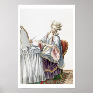 Elegant Lady at her Dressing Table, plate from 'Ga Poster