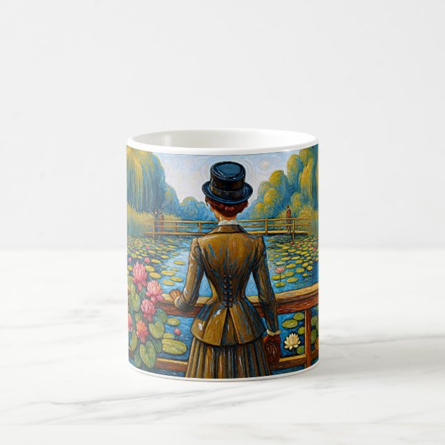 Elegant Lady at the Lily River Coffee Mug (Center)