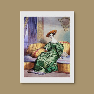 Elegant Lady in Green Gown - Victorian Art Print