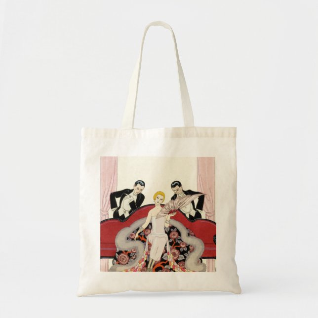 Elegant Lady in Paris Art Deco Tote Bag (Front)