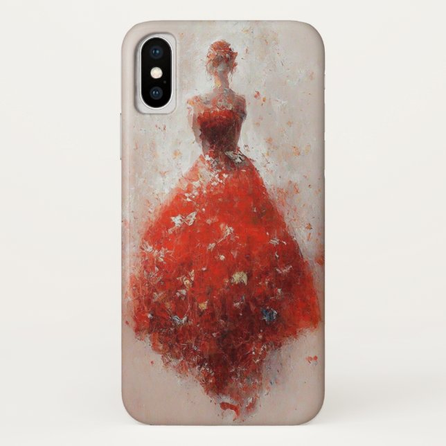 Elegant Lady in Red Mobile Case (Back)