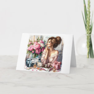Elegant Lady Mother's Day Folded Holiday Card