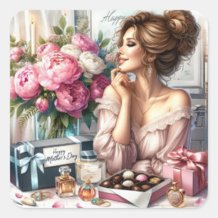 Elegant Lady Mother's Day Sticker