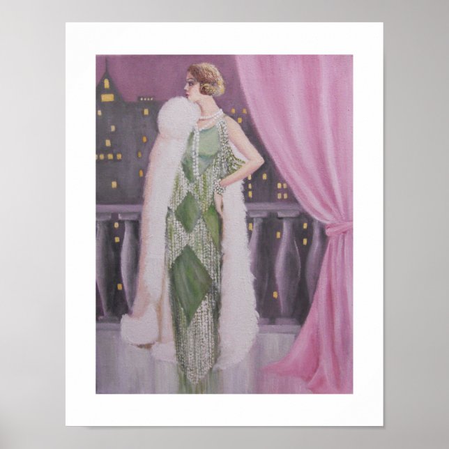 Elegant Lady On A Balcony, Poster (Front)