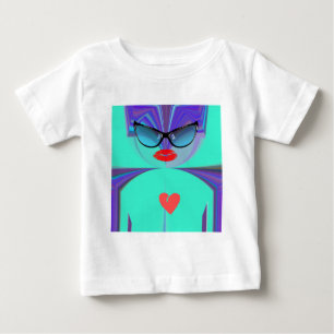 Elegant Lady Portrait: A Colourful Artwork Baby T-Shirt