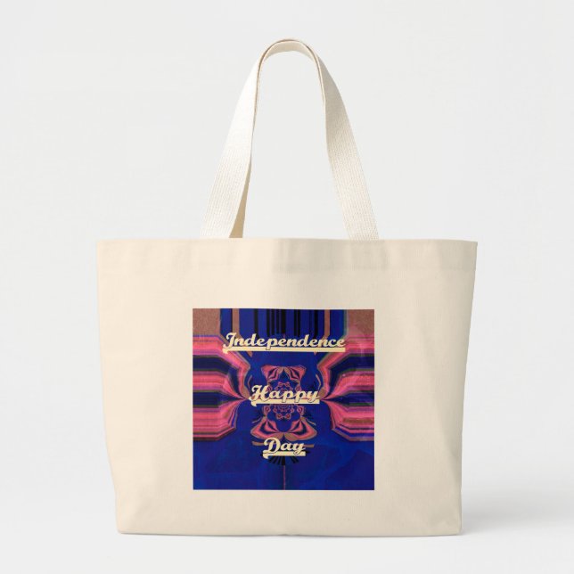 Elegant Lady Portrait: A Colourful Artwork Large Tote Bag (Front)