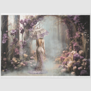  Elegant Lady Portrait Purple Parasol Enchanted Tissue Paper