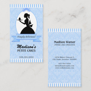 Elegant Lady Silhouette Cupcake Business Card