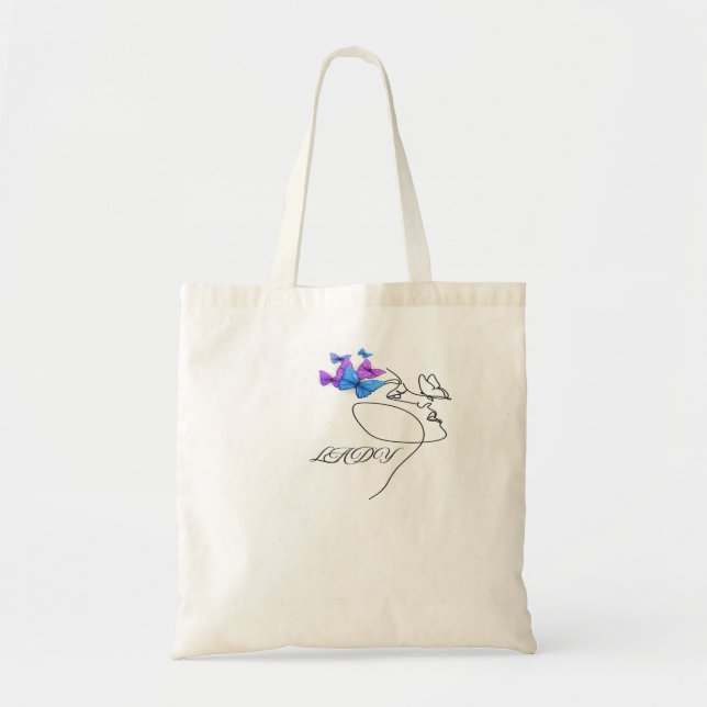  Elegant LADY Typography Tote Bag | Minimal Chic  (Front)