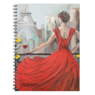 Elegant Lady Vintage Custom Name Notebook