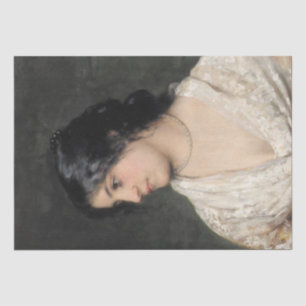 Elegant Lady with a Pearl Necklace Tissue Paper