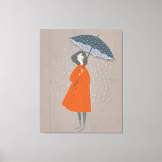 Elegant Lady with Umbrella Canvas Print