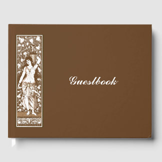 Elegant lady with urn classical border guest book