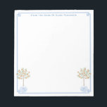 Elegant Lady's Chinoiserie Orange Tree Desk Notepad<br><div class="desc">Elegant notepad that you can personalise with your own text including a name. The design features a Greek Key corner border with a watercolor stylised orange tree in a ginger jar planter. These were originally handpainted by me before being scanned into digital form. Please note you can change the colour...</div>