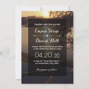 Elegant Lake Sunset Wedding Invitation