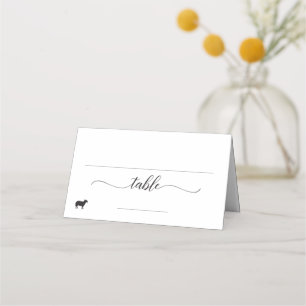 Elegant Lamb Meal Option Wedding Place Card