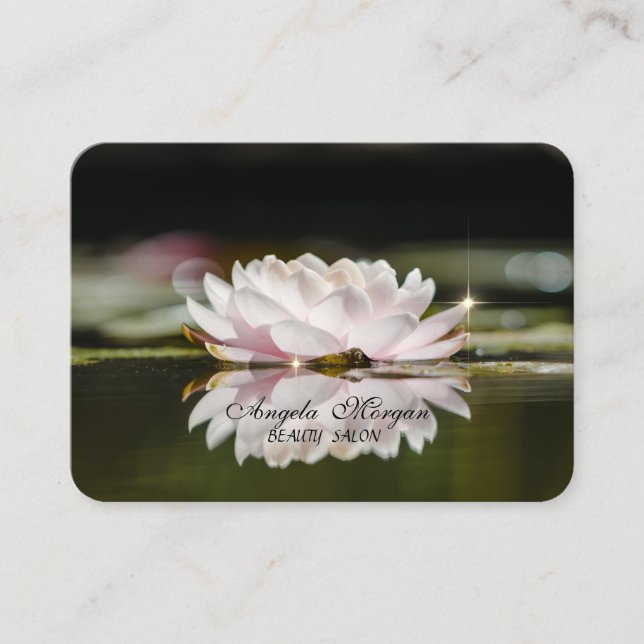 Elegant Landscape Lotus Flower  Business Card (Front)