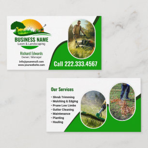 Elegant Landscaping Gardening Services Business Card