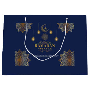 Elegant Lantern Glow Ramadan Greeting Large Gift Bag