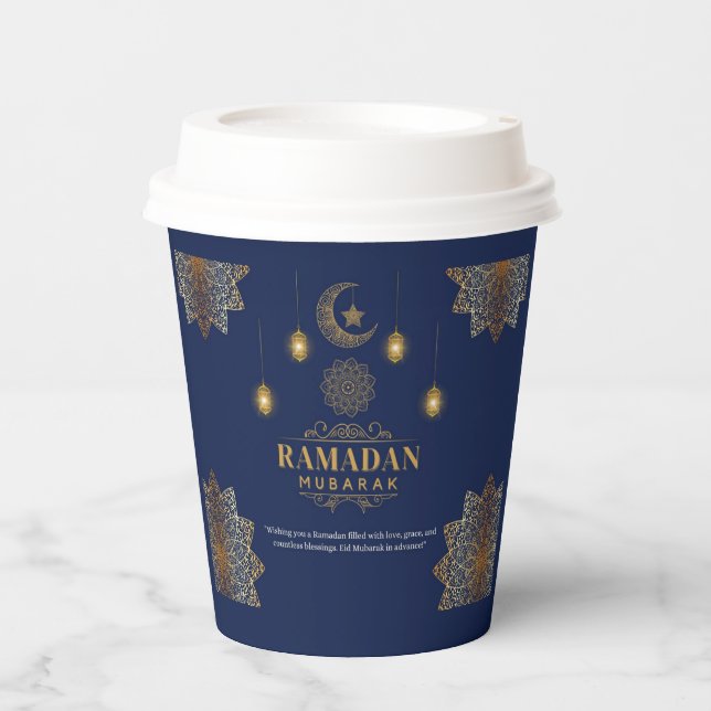 Elegant Lantern Glow Ramadan Greeting  Paper Cups (Front)