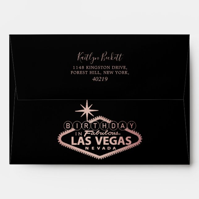 Elegant Las Vegas Birthday Envelope (Back (Top Flap))