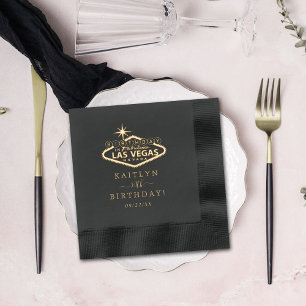 Elegant Las Vegas Birthday Party Foil Napkins