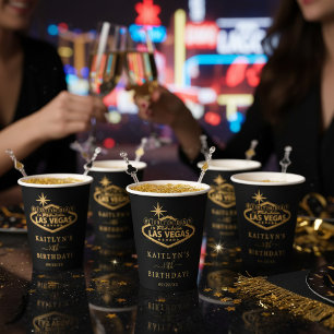 Elegant Las Vegas Birthday Party Paper Cups