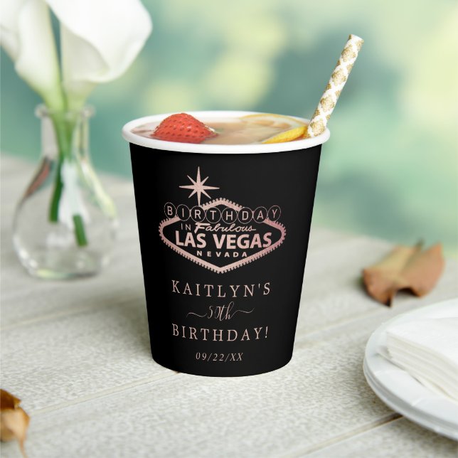 Elegant Las Vegas Birthday Party Paper Cups (Insitu)