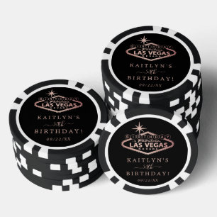 Elegant Las Vegas Birthday Party Poker Chips