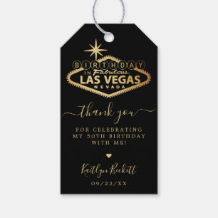 Elegant Las Vegas Birthday Party Thank You Gift Tags