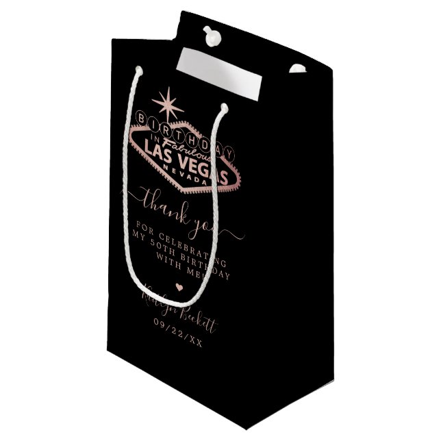 Elegant Las Vegas Birthday Party Thank You Small Gift Bag (Front Angled)
