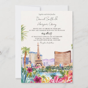 Elegant Las Vegas Destination Skyline Wedding Invitation