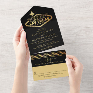Elegant Las Vegas Destination Wedding All In One Invitation