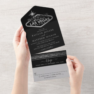 Elegant Las Vegas Destination Wedding All In One Invitation