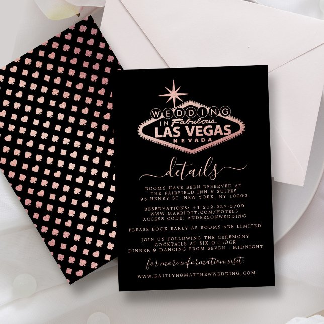 Elegant Las Vegas Destination Wedding Detail Enclosure Card (Creator Uploaded)