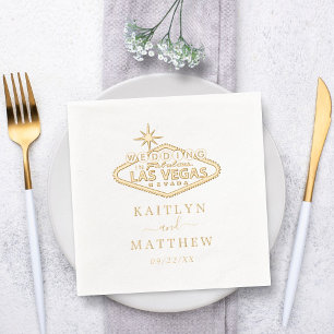 Elegant Las Vegas Destination Wedding Foil Napkins