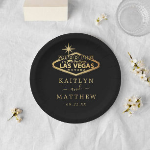 Elegant Las Vegas Destination Wedding Paper Plate