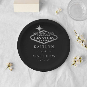 Elegant Las Vegas Destination Wedding Paper Plate