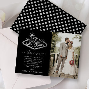 Elegant Las Vegas Destination Wedding Photo Thank You Card