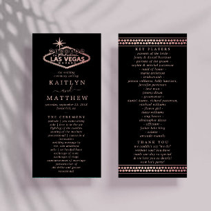 Elegant Las Vegas Destination Wedding Program Rack Card
