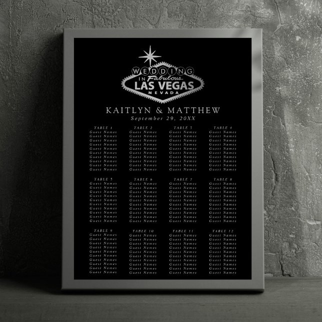 Elegant Las Vegas Destination Wedding Seating Plan Poster (Creator Uploaded)