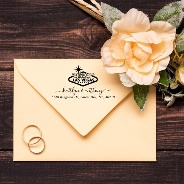 Elegant Las Vegas Destination Wedding Self-inking Stamp (Creator Uploaded)