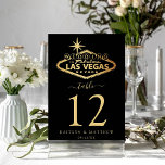 Elegant Las Vegas Destination Wedding Table Number<br><div class="desc">Celebrate in style with these modern and very trendy wedding table number cards. This design is easy to personalise with your special event wording and your guests will be thrilled when they see these fabulous table numbers. *** HOW TO ORDER *** Please customise and add each table number card to...</div>