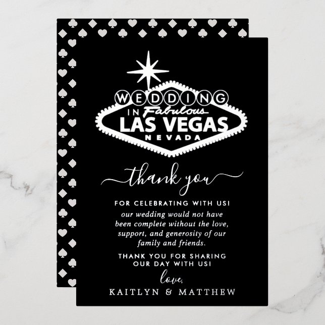 Elegant Las Vegas Destination Wedding Thank You (Front/Back)